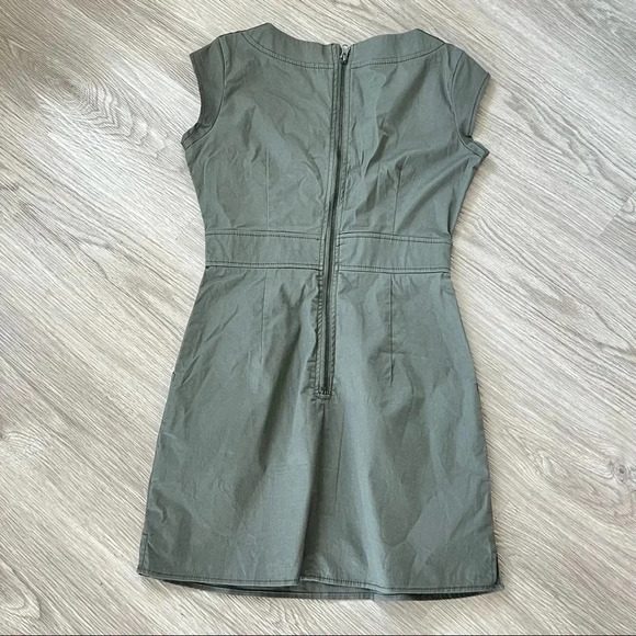 DYNAMITE KAKI GREEN ARMY MINI BACK ZIPPER DRESS SIZE XS - Picture 5 of 14